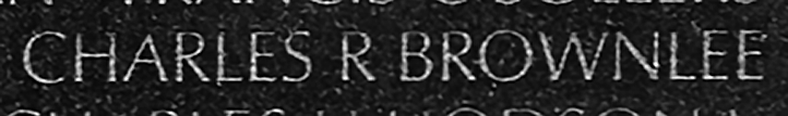Colonel Charles Richard Brownlee's name inscribed on The Wall.